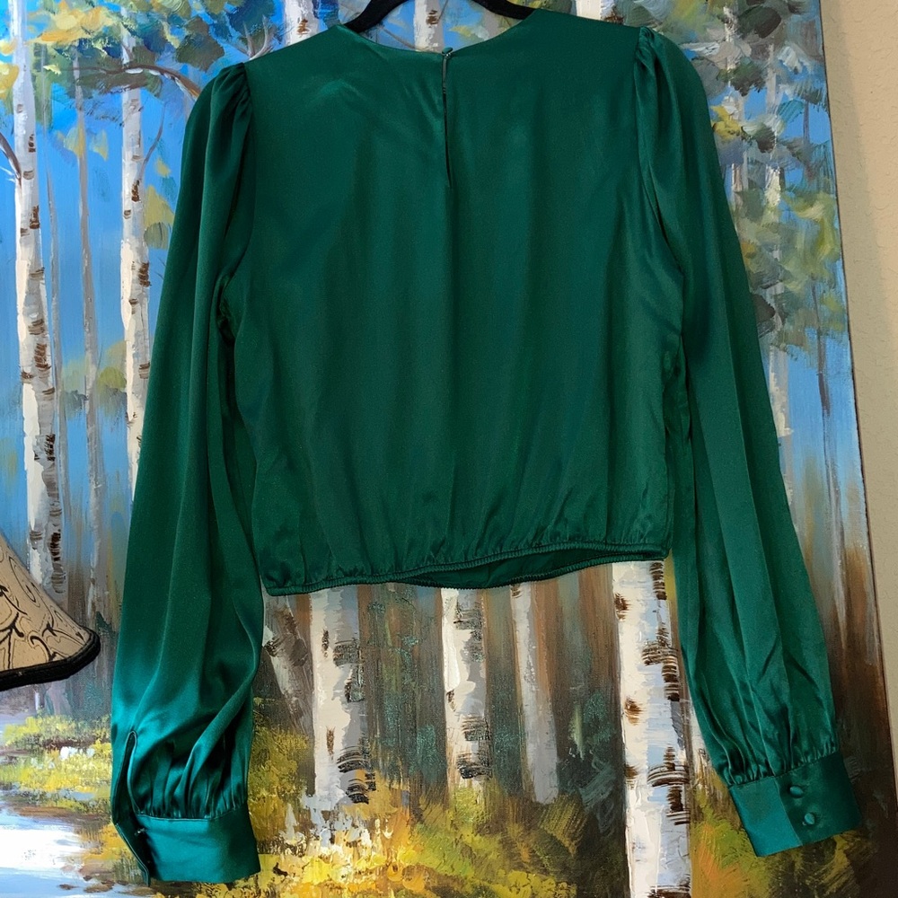 NWOT Cami NYC 98% Silk Satin Namie Top in Spruce P2P 19 in. - Picture 3 of 11